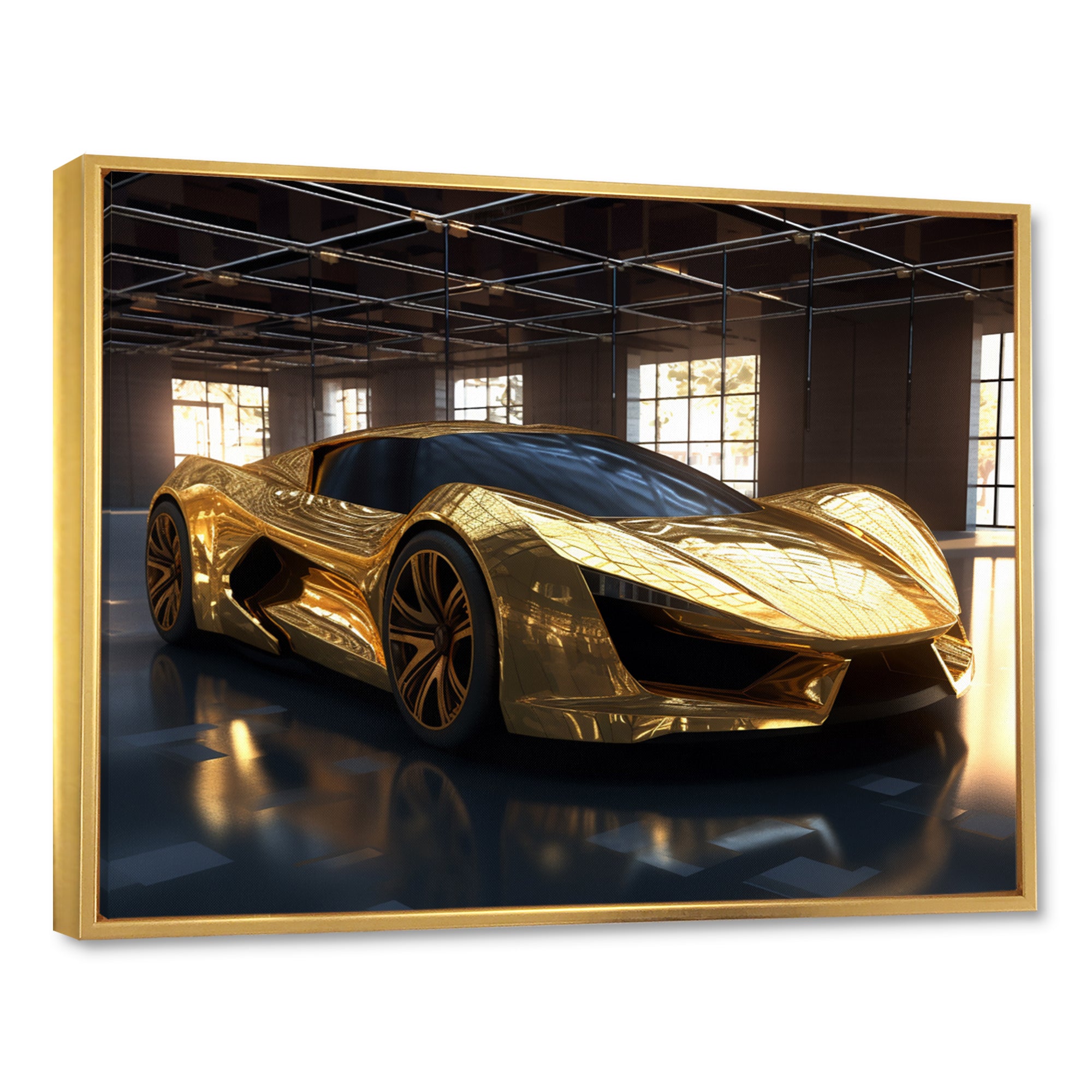 Gold And Black Iconic Car Legends I - Car Exotic Canvas Wall Art