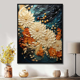 IDesignart Orange Teal Botanical Whirlwind III - Abstract Canvas Wall Art