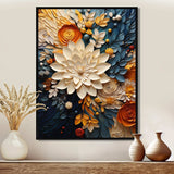 Designart Orange Teal Botanical Whirlwind IV - Abstract Canvas Wall Art