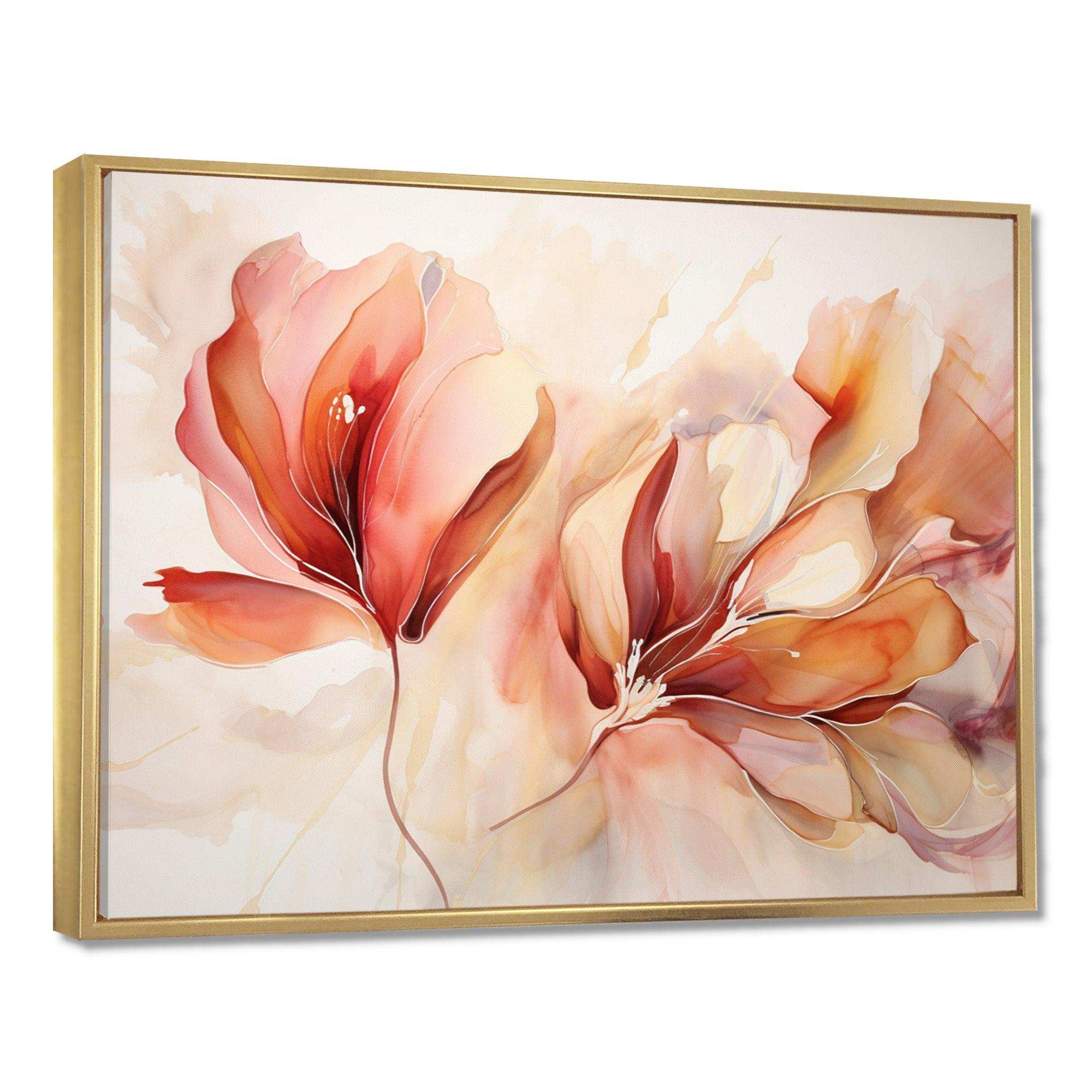 Peach Petal Dance - Abstract Canvas Wall Art