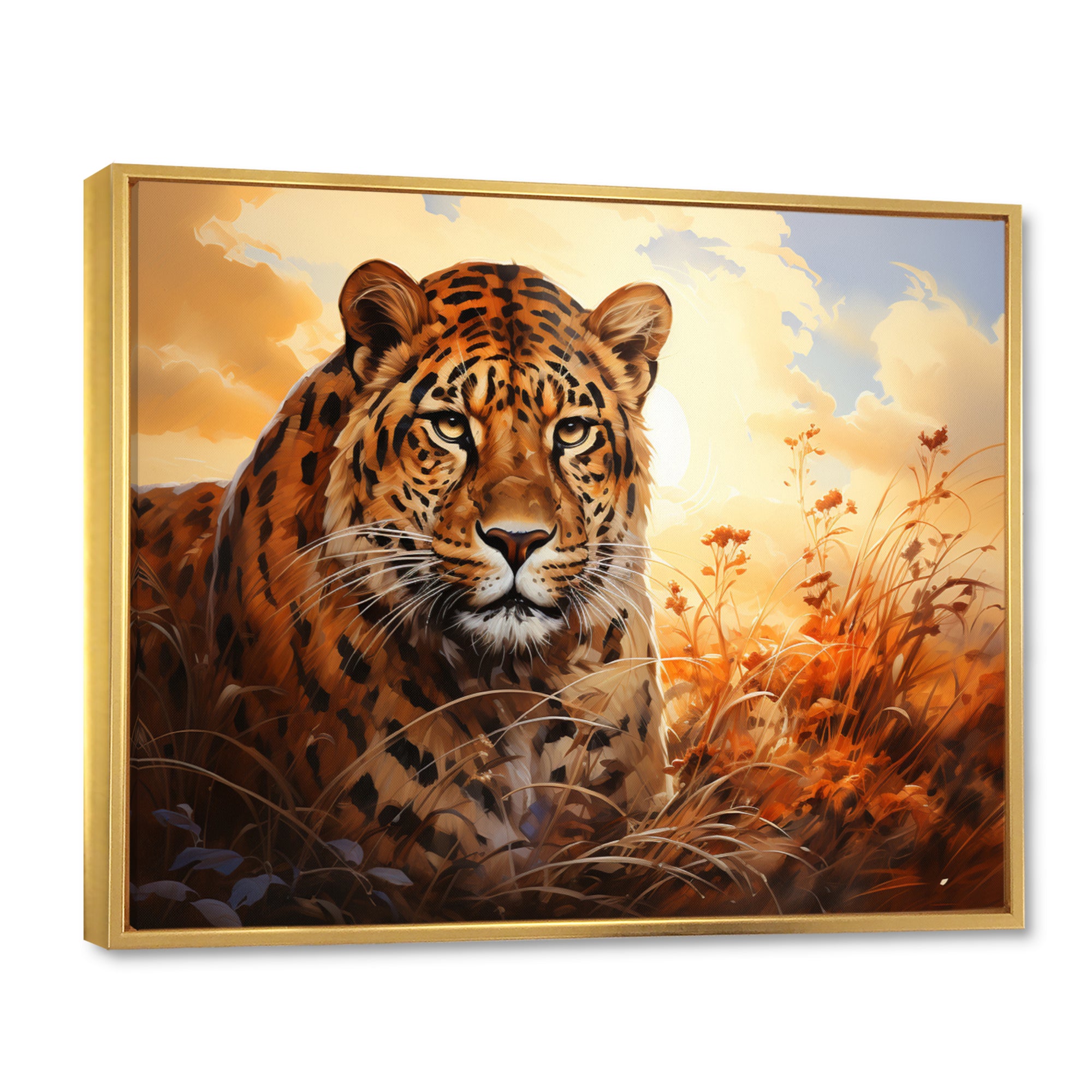 Orange Black African Leopard Animals - Leopard Wall Art Prints