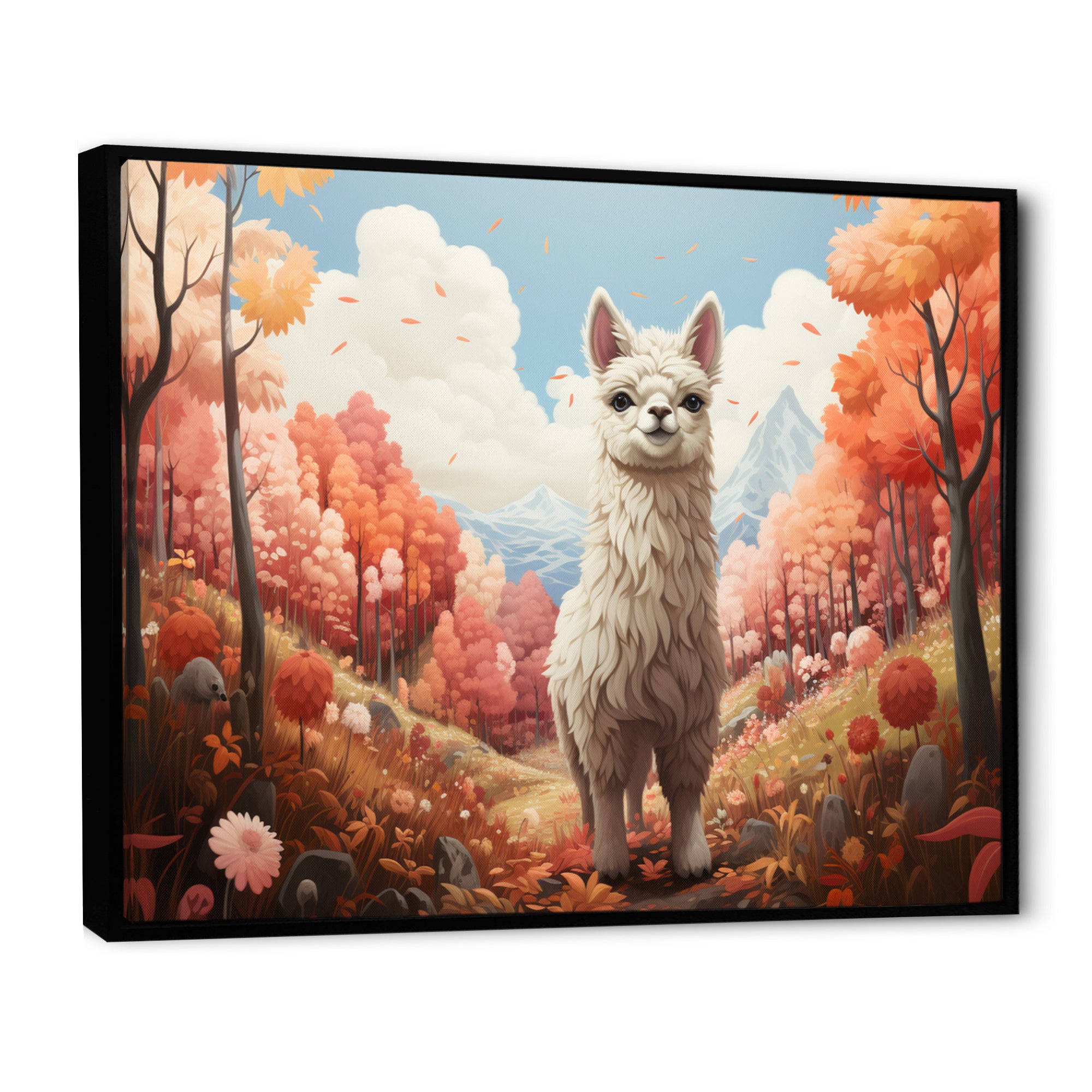 Coral Alpaca Alpacas - Coral Alpaca Wall Art