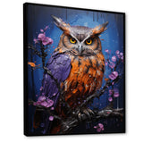 Purple Animal Amethyst Owl Drips - Owl Canvas Wall Art