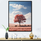 Pink Tree Tranquil Fields - Cow Wall Decor