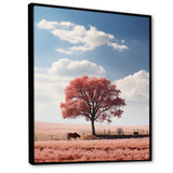 Pink Tree Tranquil Fields - Cow Wall Decor
