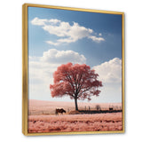 Pink Tree Tranquil Fields - Cow Wall Decor