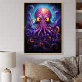 Purple Animal Electric Octopus Drips - Octopus Wall Decor