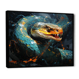 Emerald Snake Intertwining - Teal Snake Wall Art