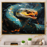 Emerald Snake Intertwining - Teal Snake Wall Art