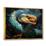 Emerald Snake Intertwining - Teal Snake Wall Art