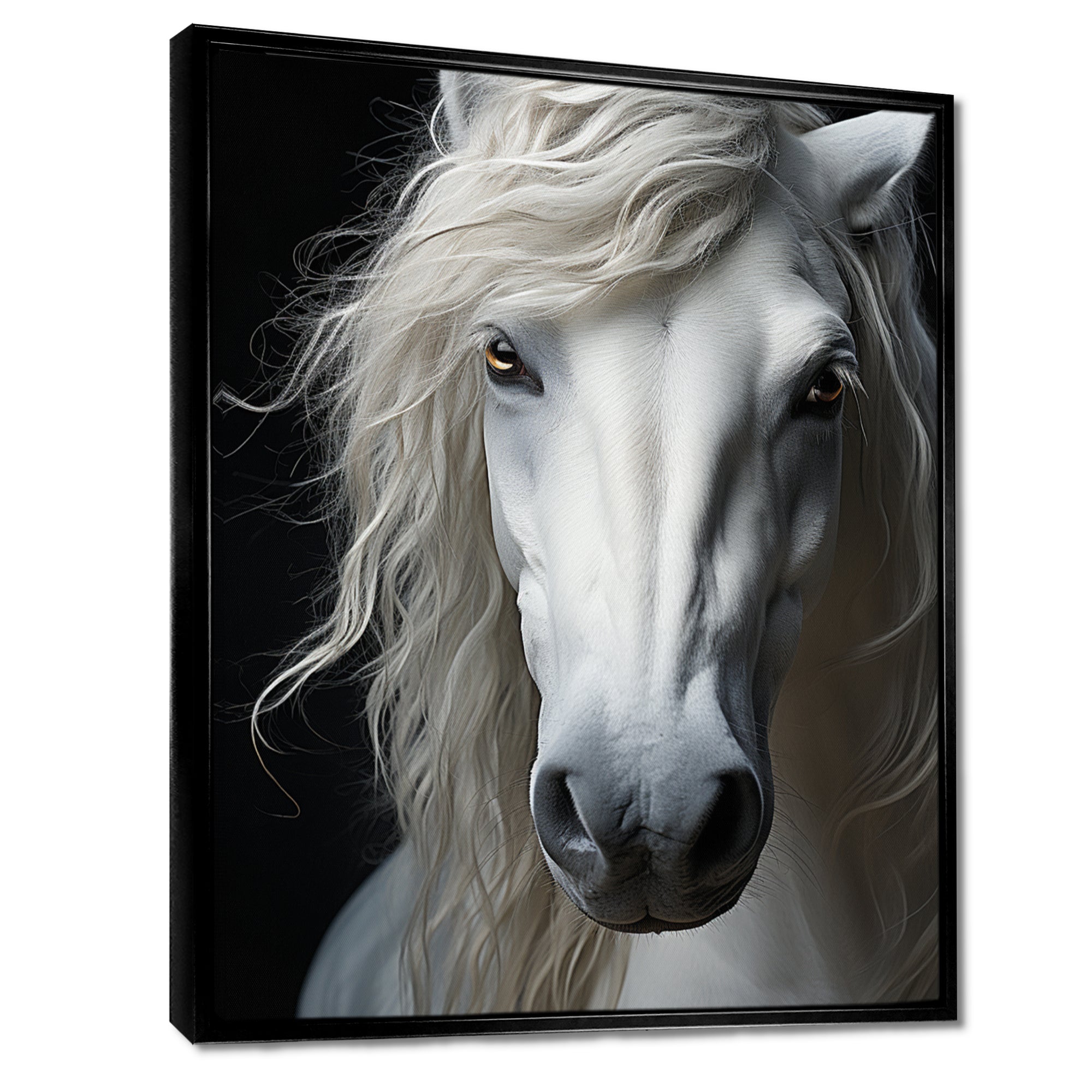 White Horse Serenity - Horse Canvas Wall Art