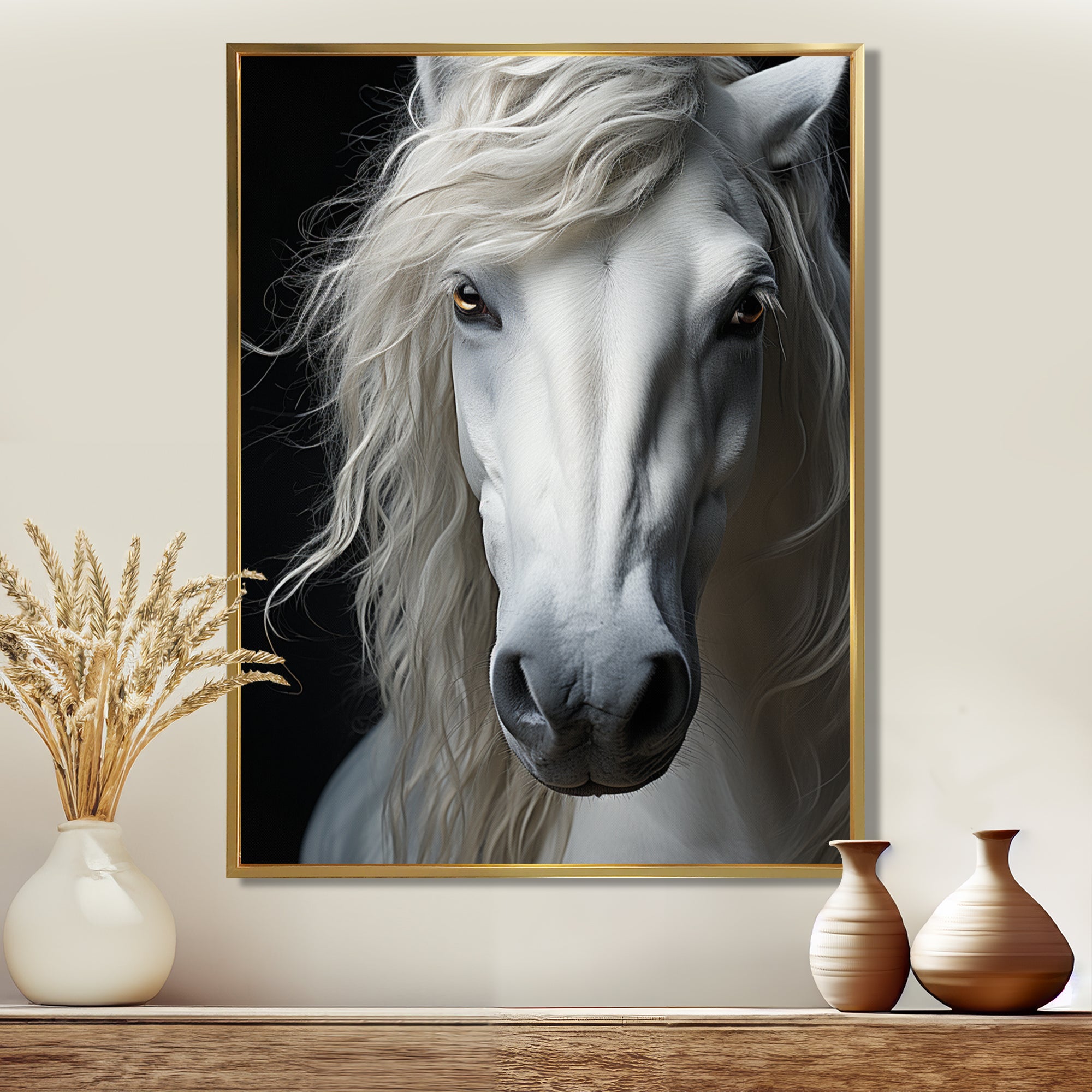 White Horse Serenity - Horse Canvas Wall Art
