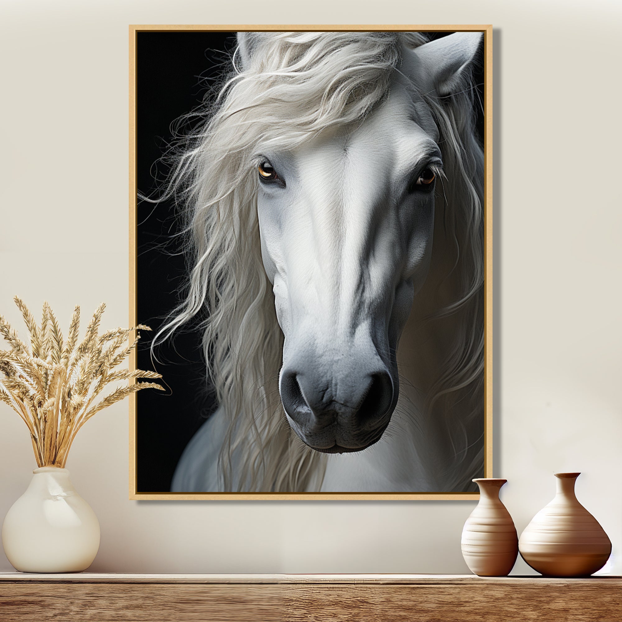 White Horse Serenity - Horse Canvas Wall Art