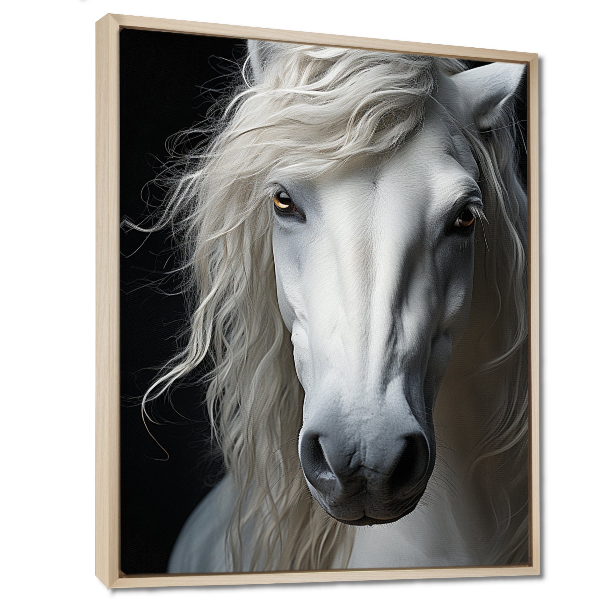 White Horse Serenity - Horse Canvas Wall Art