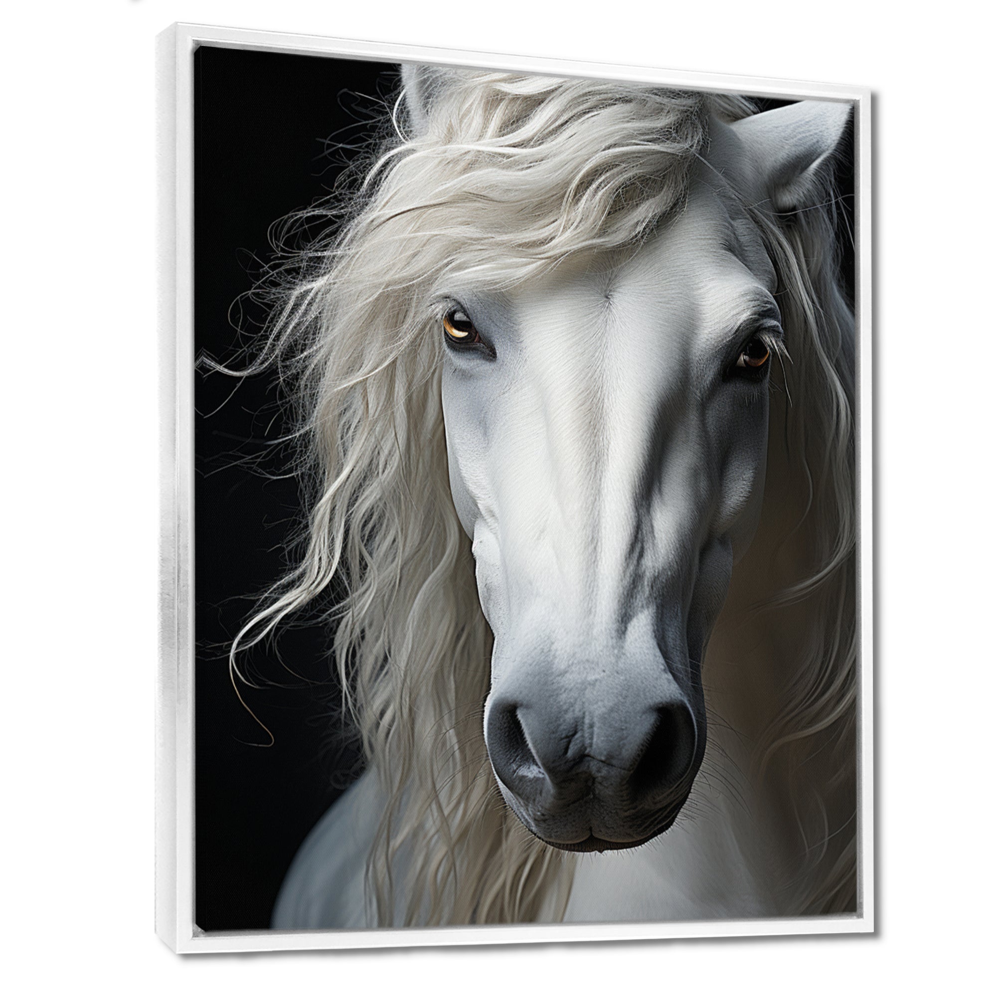 White Horse Serenity - Horse Canvas Wall Art