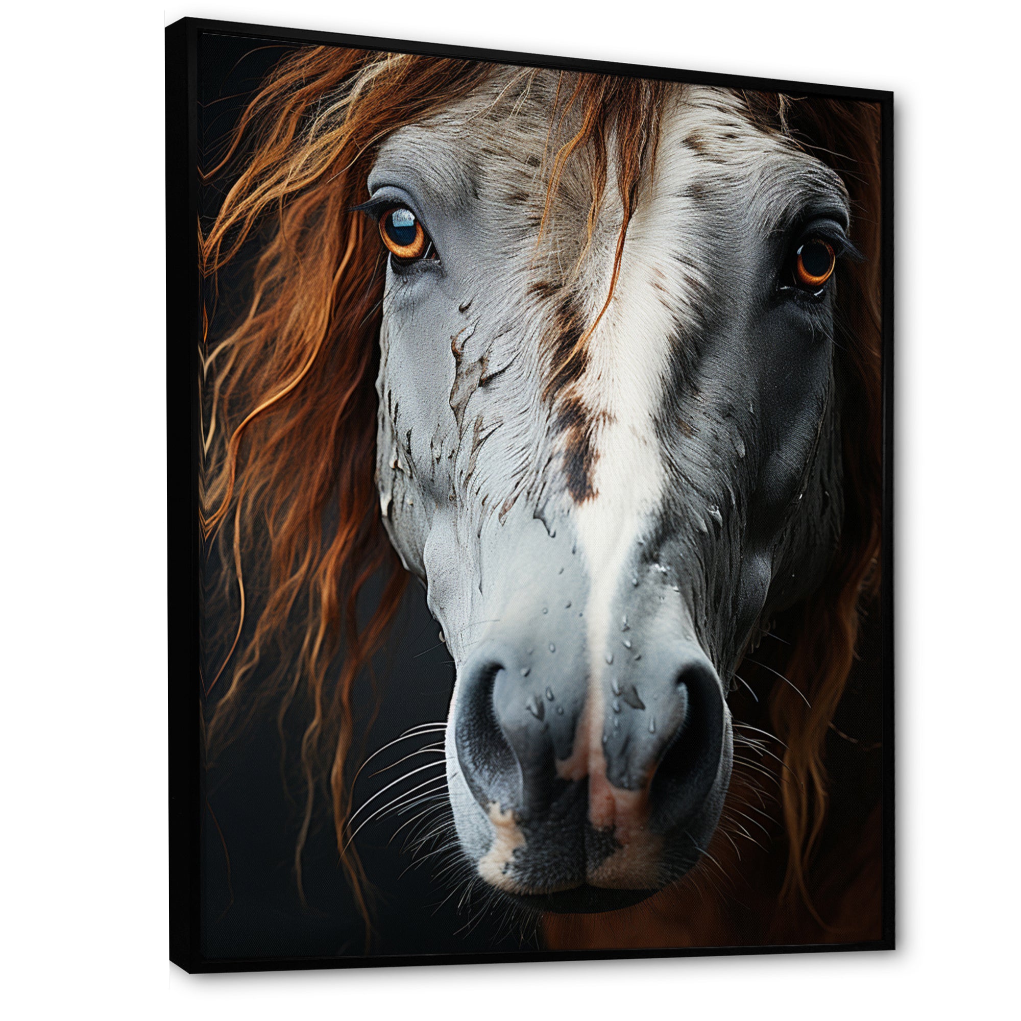 Grey Brown Horse Serenity - Horse Canvas Wall Art