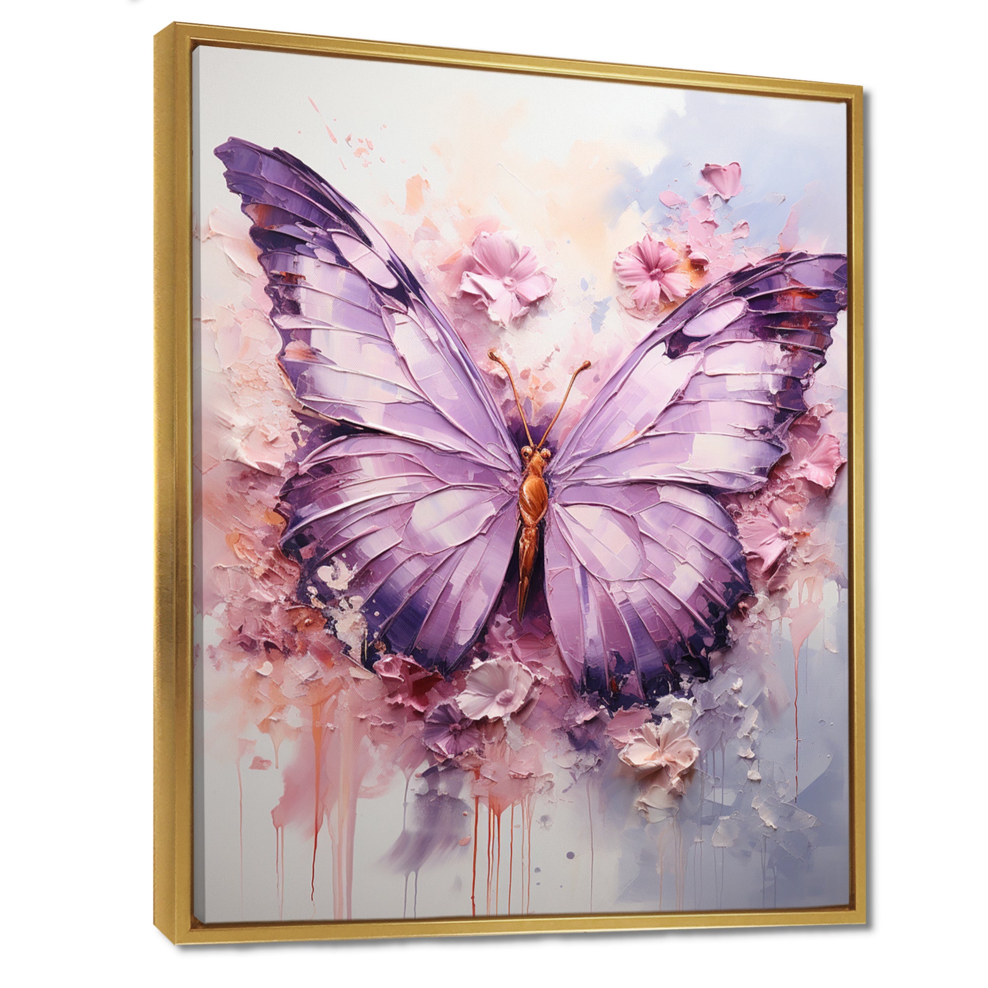 Purple Pink Animal Lavender Butterfly - Butterfly Home Decor Art