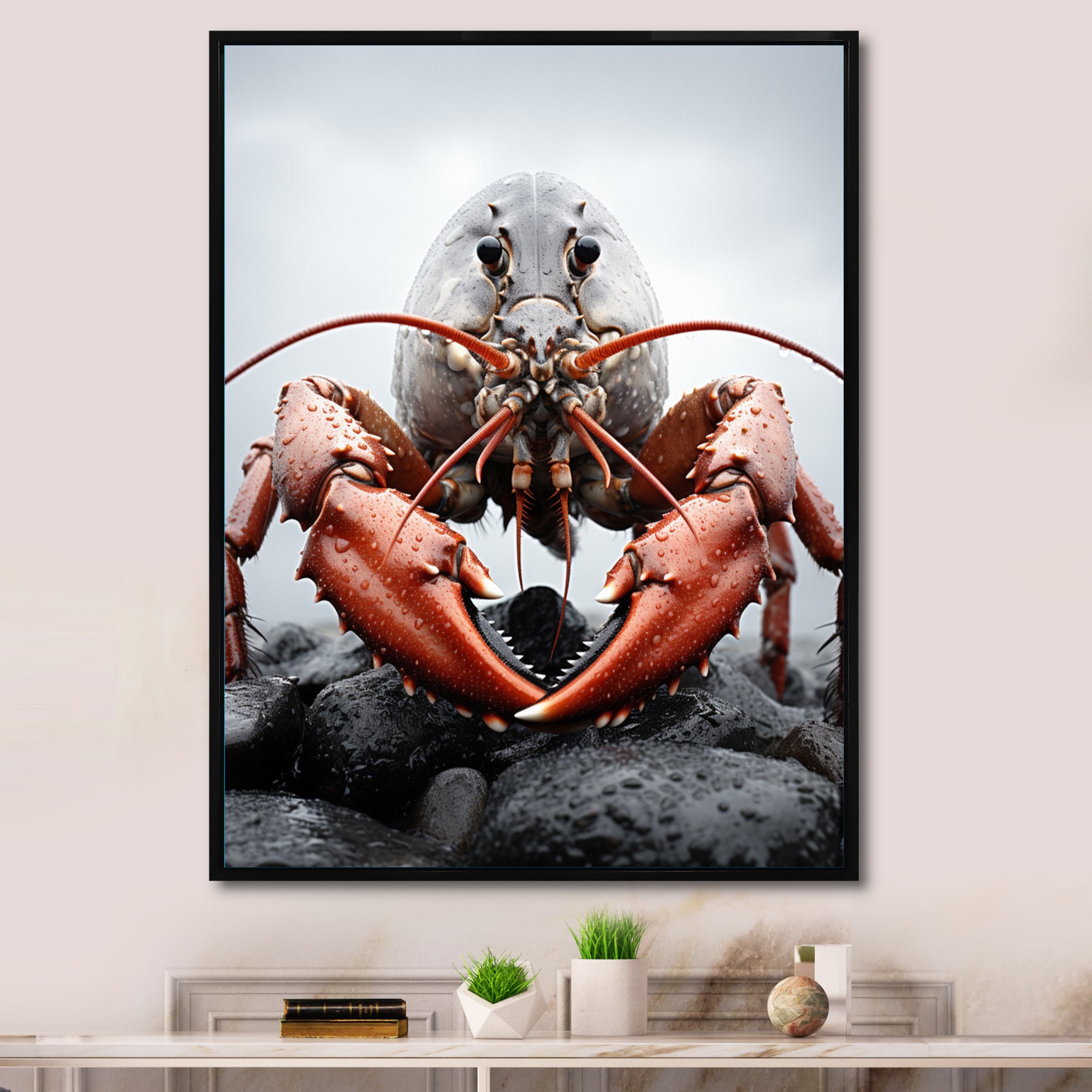 Coral Grey Animal Lobster - Lobster Wall Decor