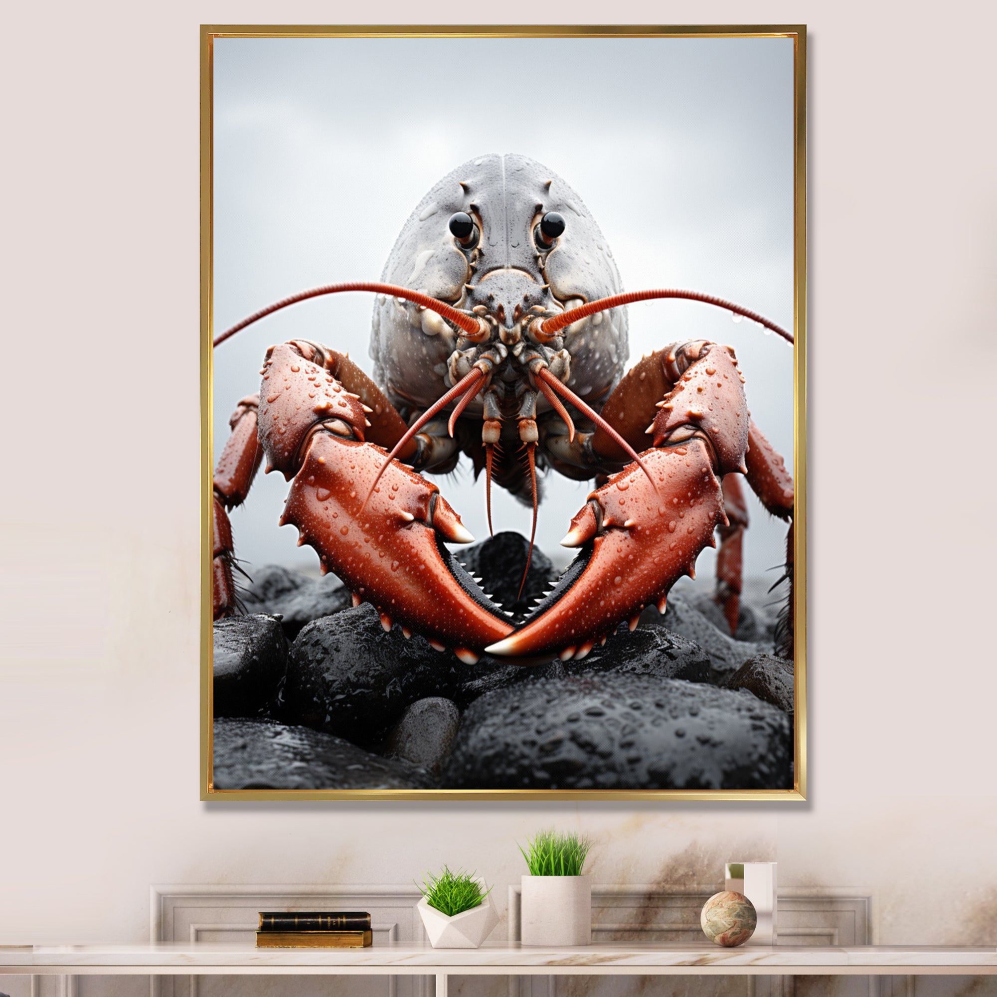 Coral Grey Animal Lobster - Lobster Wall Decor