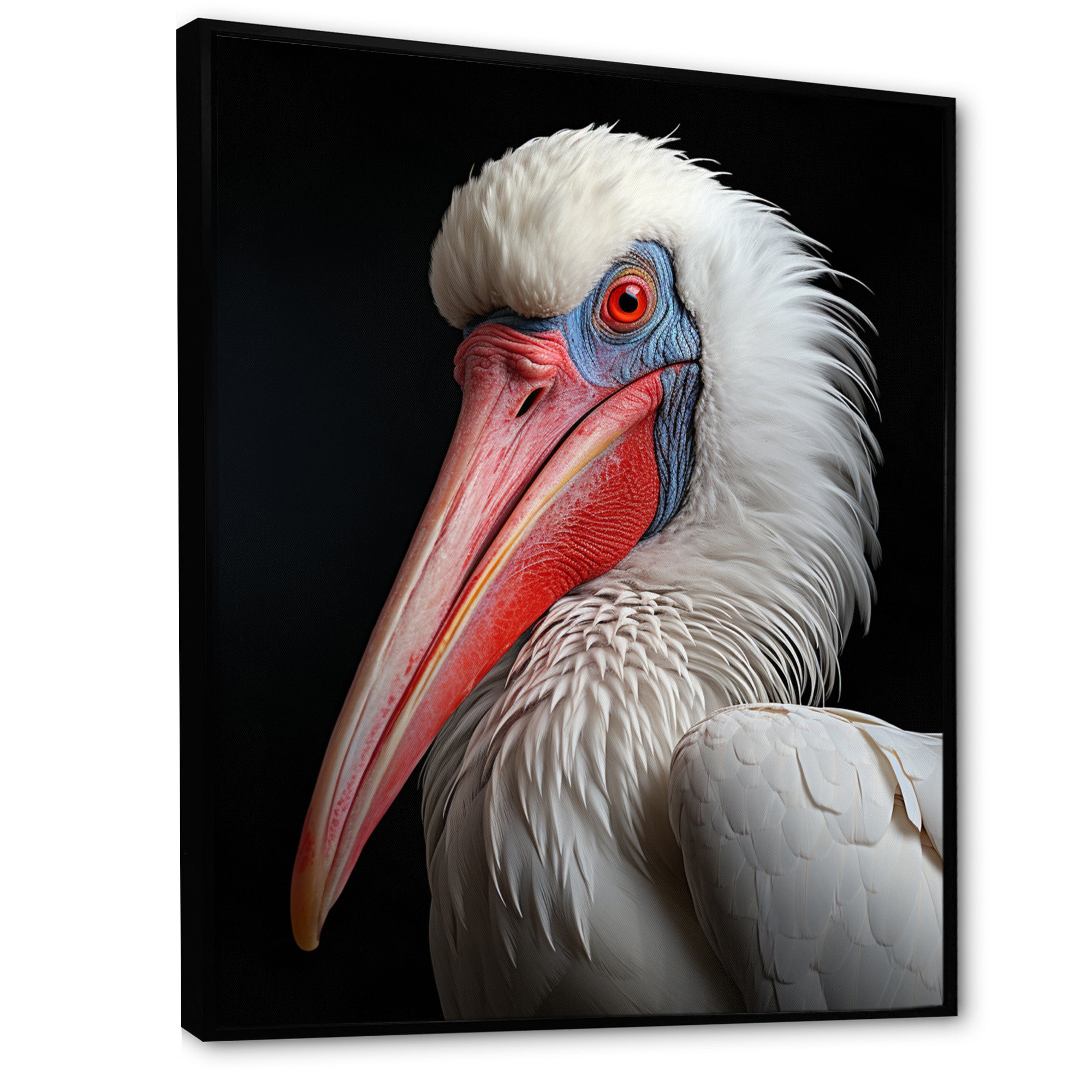 Coral White Animal Pelican Portrait - Pelican Wall Art Prints