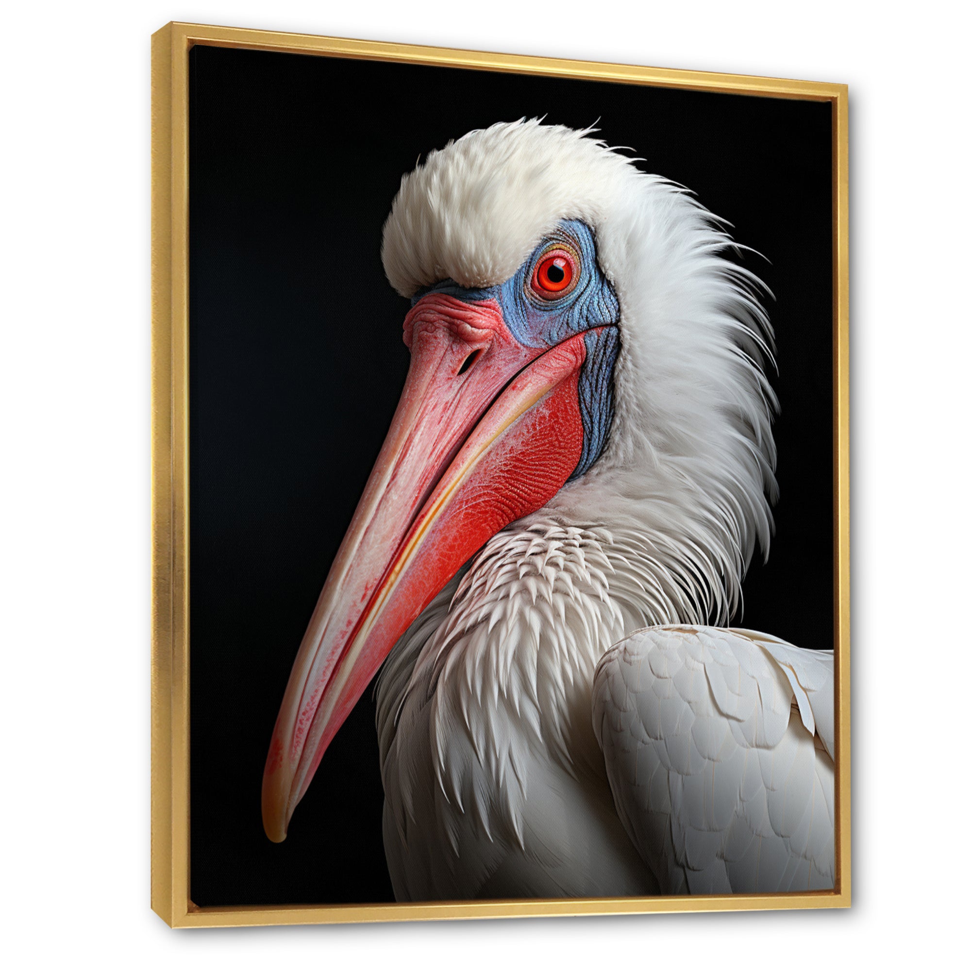 Coral White Animal Pelican Portrait - Pelican Wall Art Prints