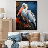 Coral White Animal Pelican - Pelican Wall Art Prints