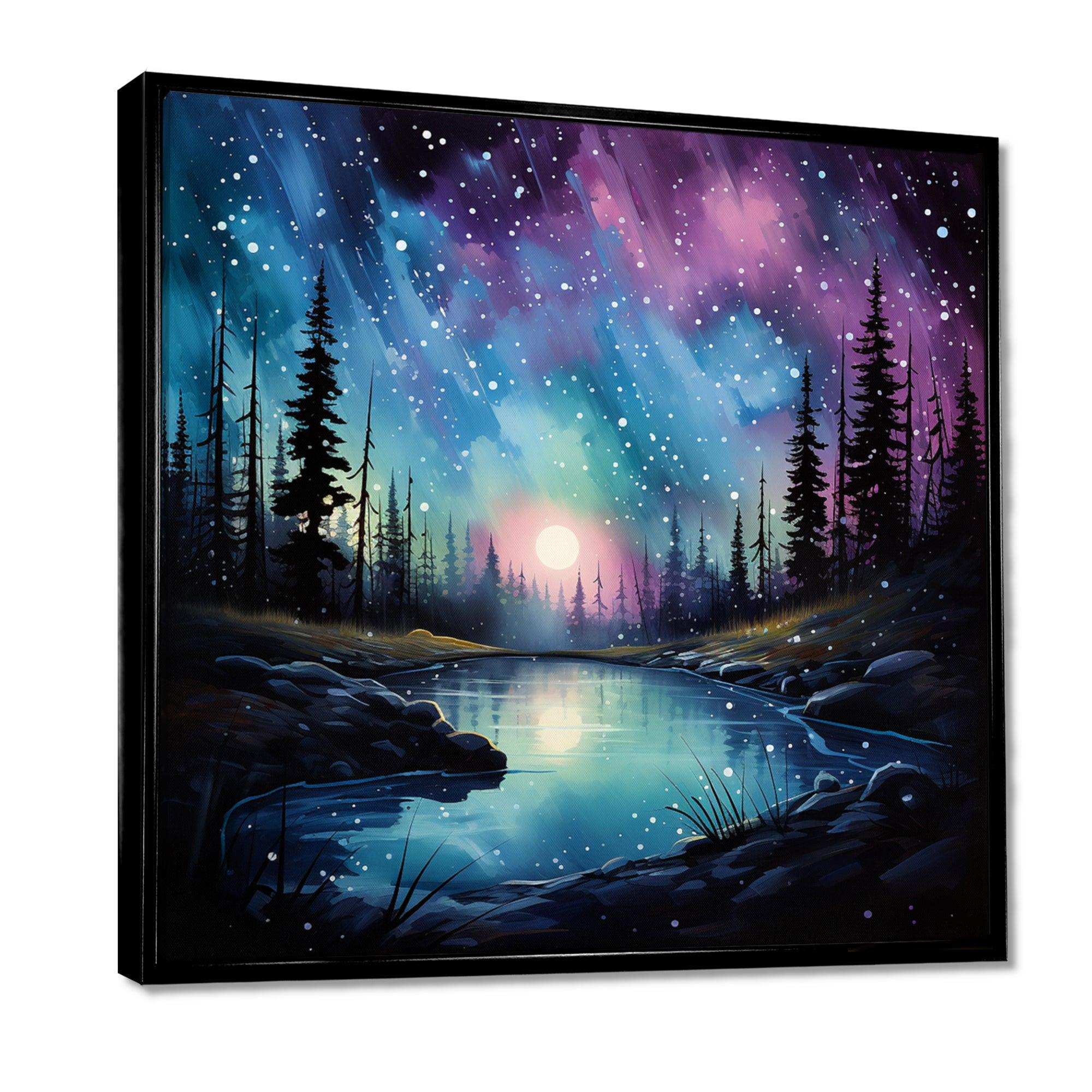 Aurora Borealis Dancing Lights VIII - Landscapes Canvas Wall Art