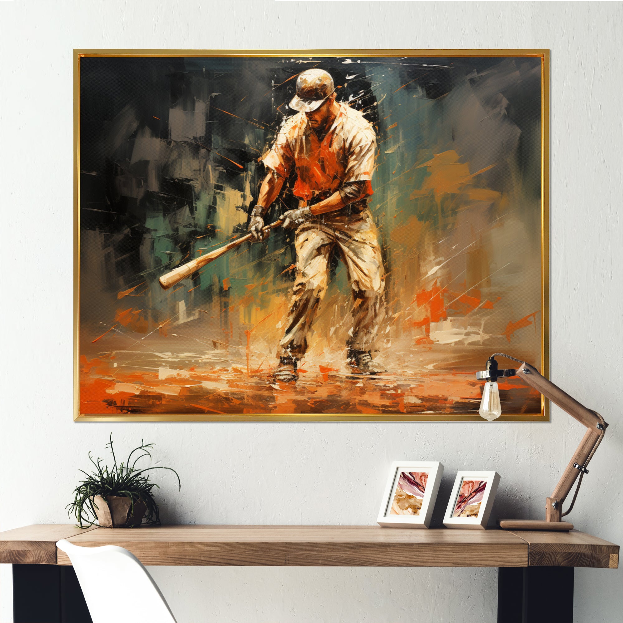 Baseball Abstract Infield - Sport Baseball Canvas Wall Art