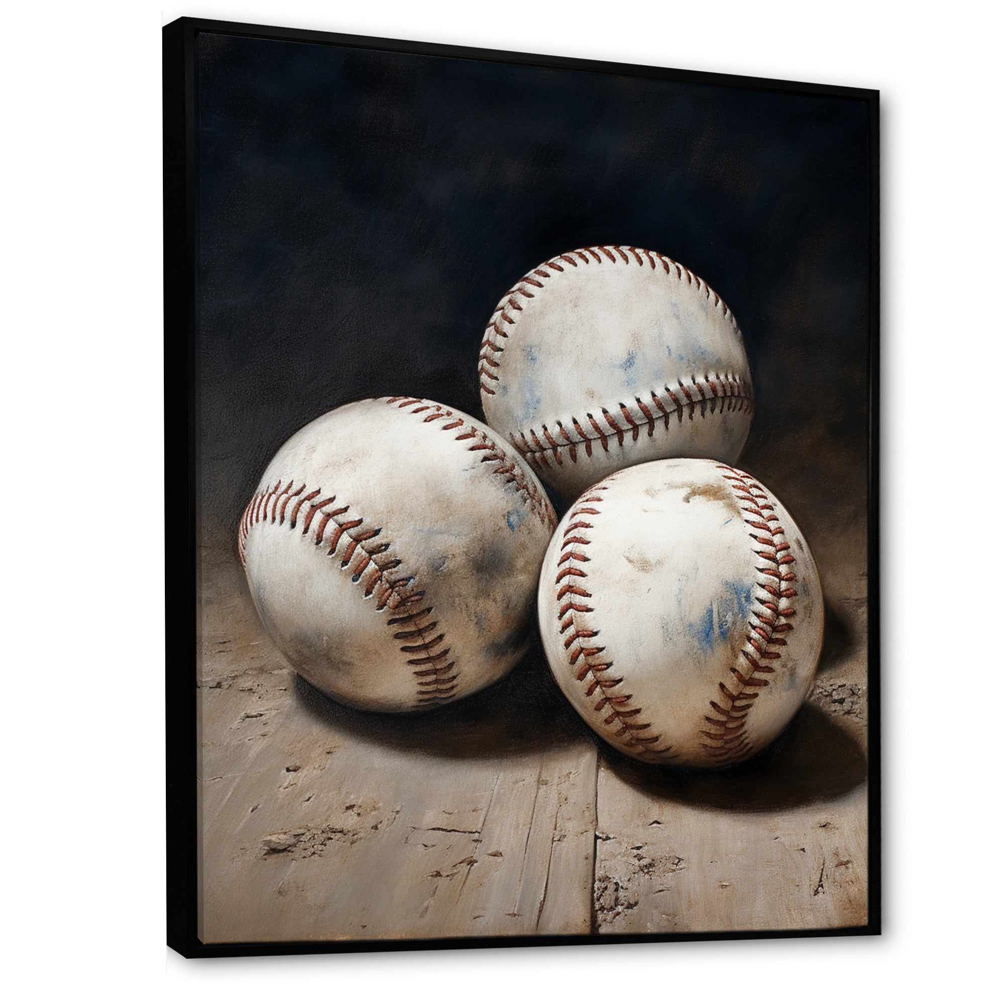 Baseball Subtle Double Play - Sport Baseball Canvas Wall Art