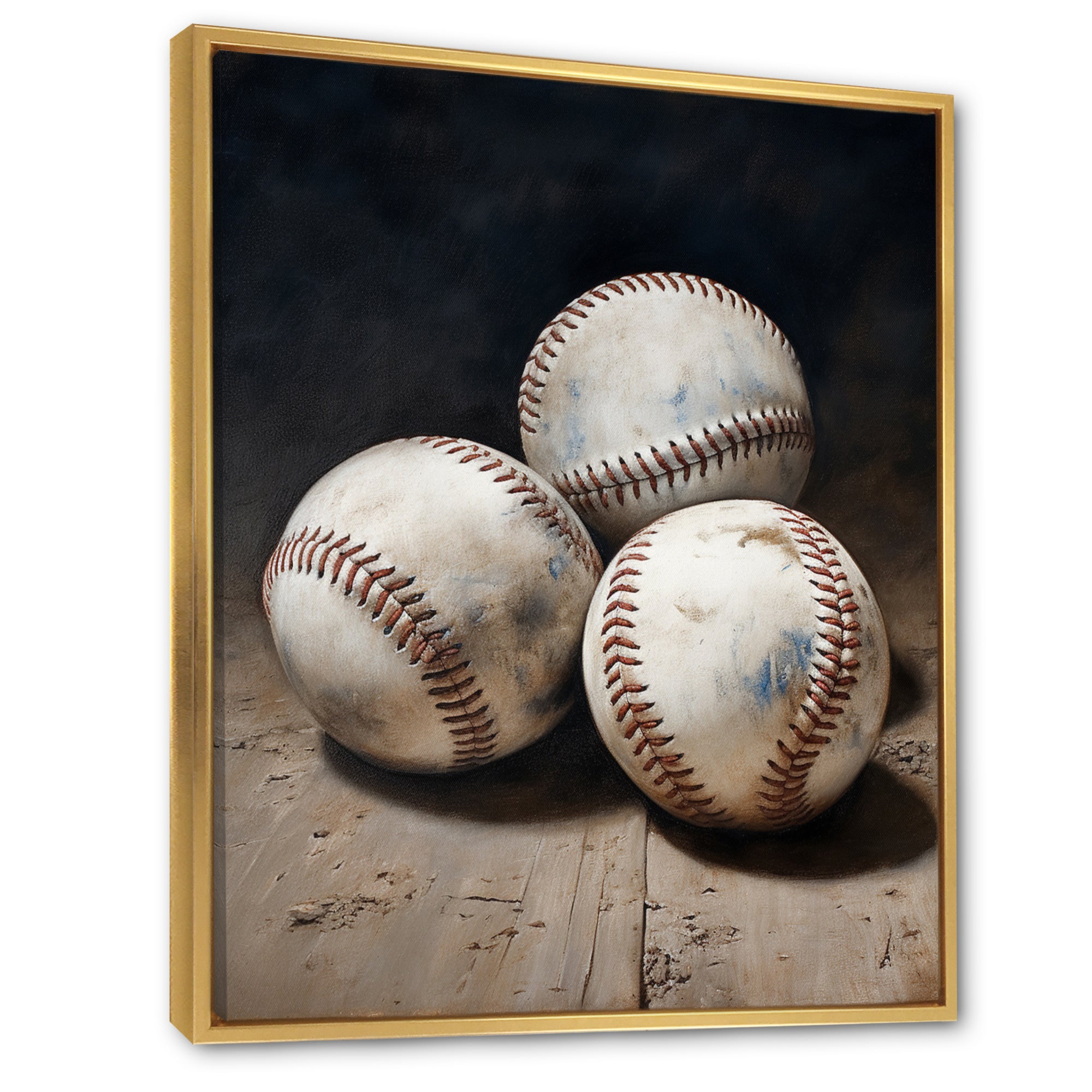 Baseball Subtle Double Play - Sport Baseball Canvas Wall Art