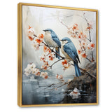 River Cascades and Birds - Blue Bird Floral Wall Art