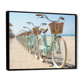 Bicycle Tranquil Pedaling By The Beach I - Bicycle Canvas Wall Art