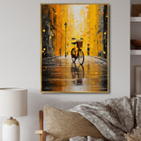 Bicycle Urban Rhythm Pointillism - Bicycle Canvas Wall Art