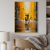 Bicycle Urban Rhythm Pointillism - Bicycle Canvas Wall Art
