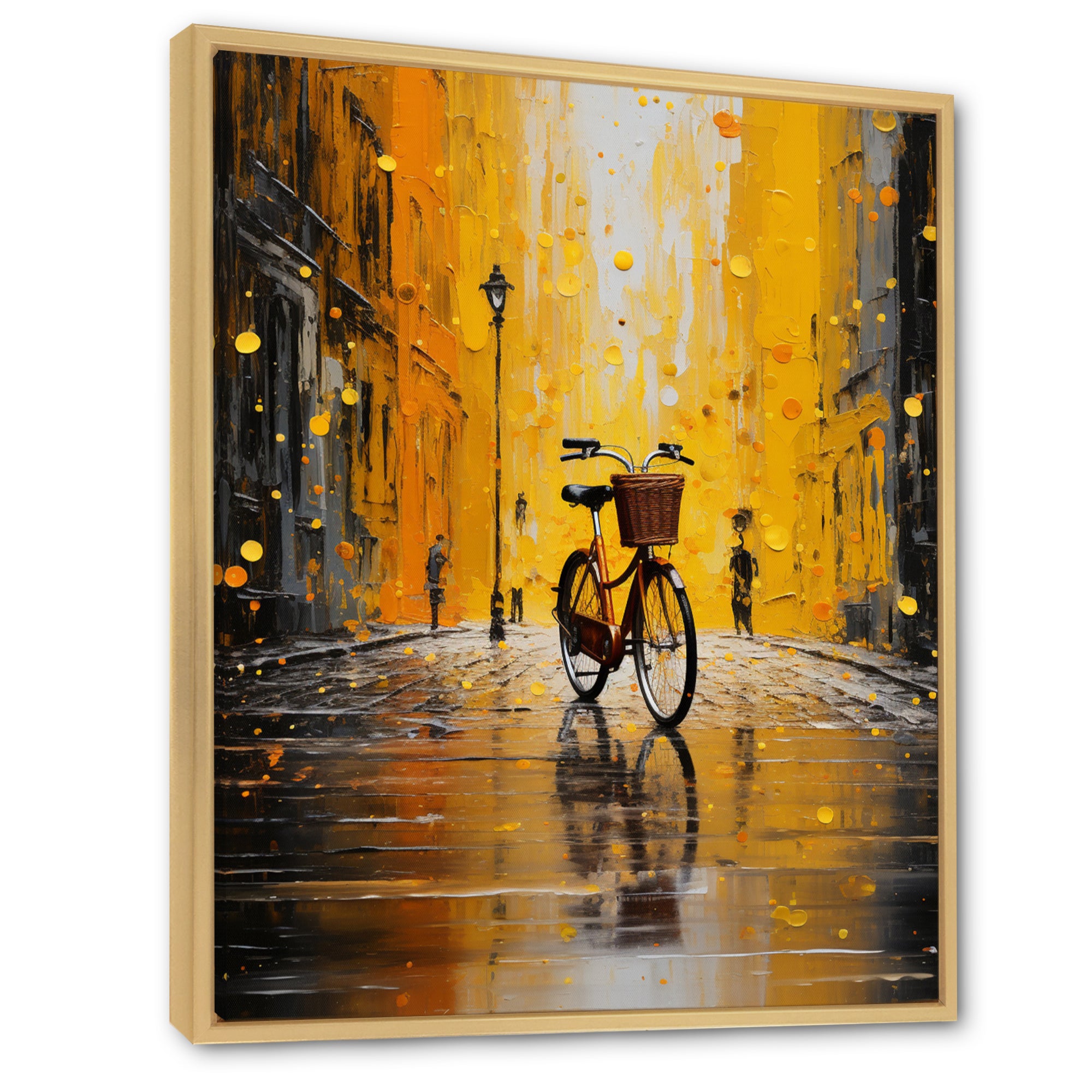 Bicycle Urban Rhythm Pointillism - Bicycle Canvas Wall Art