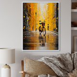 Bicycle Urban Rhythm Pointillism - Bicycle Canvas Wall Art
