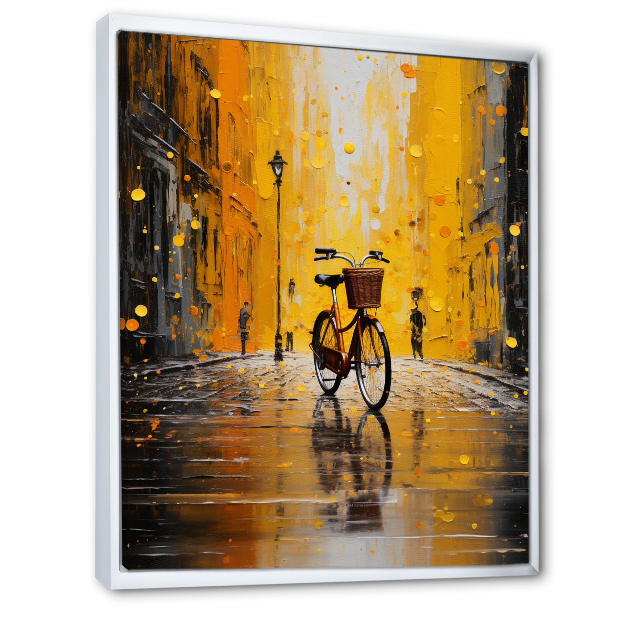 Bicycle Urban Rhythm Pointillism - Bicycle Canvas Wall Art