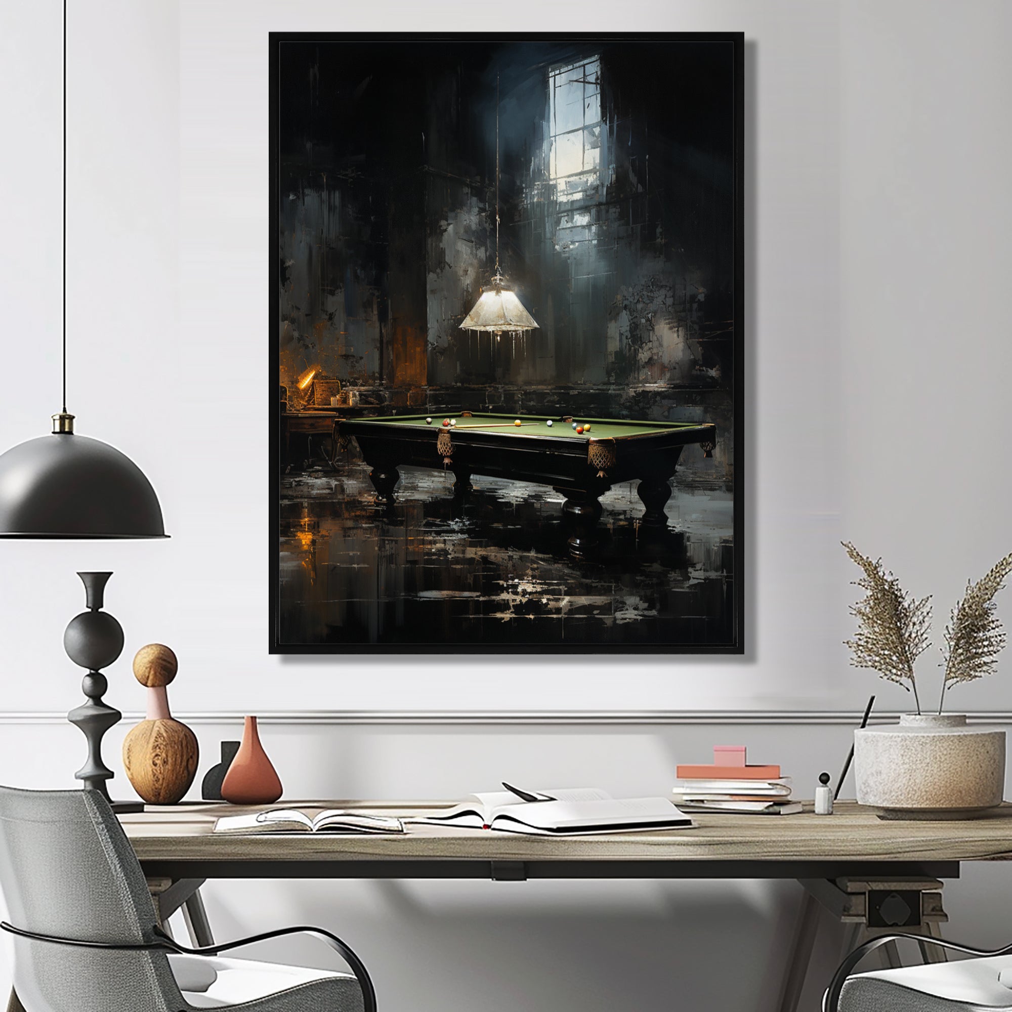 Billard Billiard Noir - Billiards Canvas Wall Art