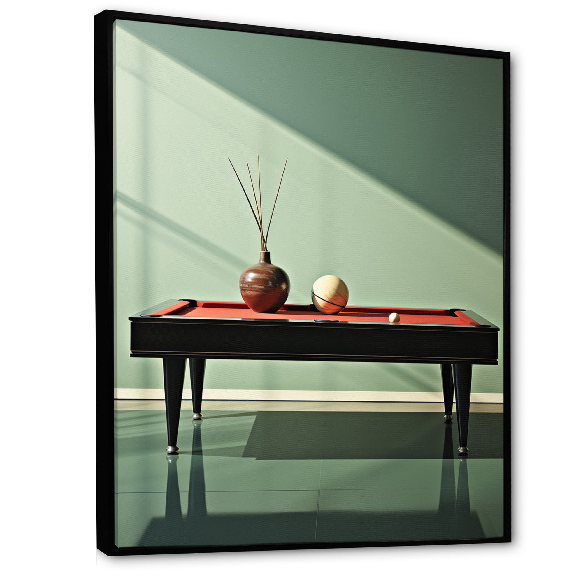 Billard Serene Strokes Minimalist - Billiards Canvas Wall Art