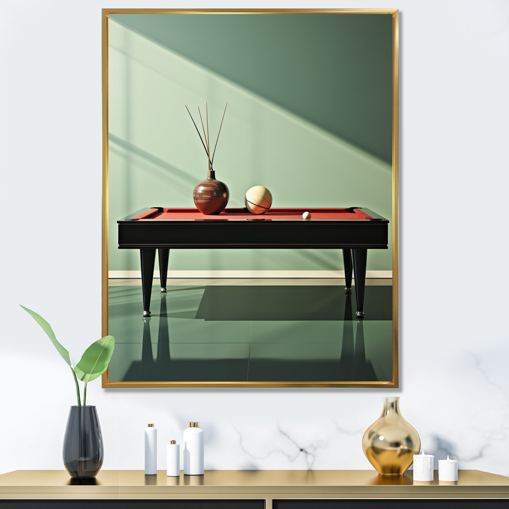 Billard Serene Strokes Minimalist - Billiards Canvas Wall Art