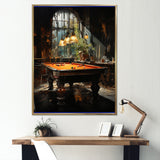 Billard Shadows In Motion I - Billiards Canvas Wall Art