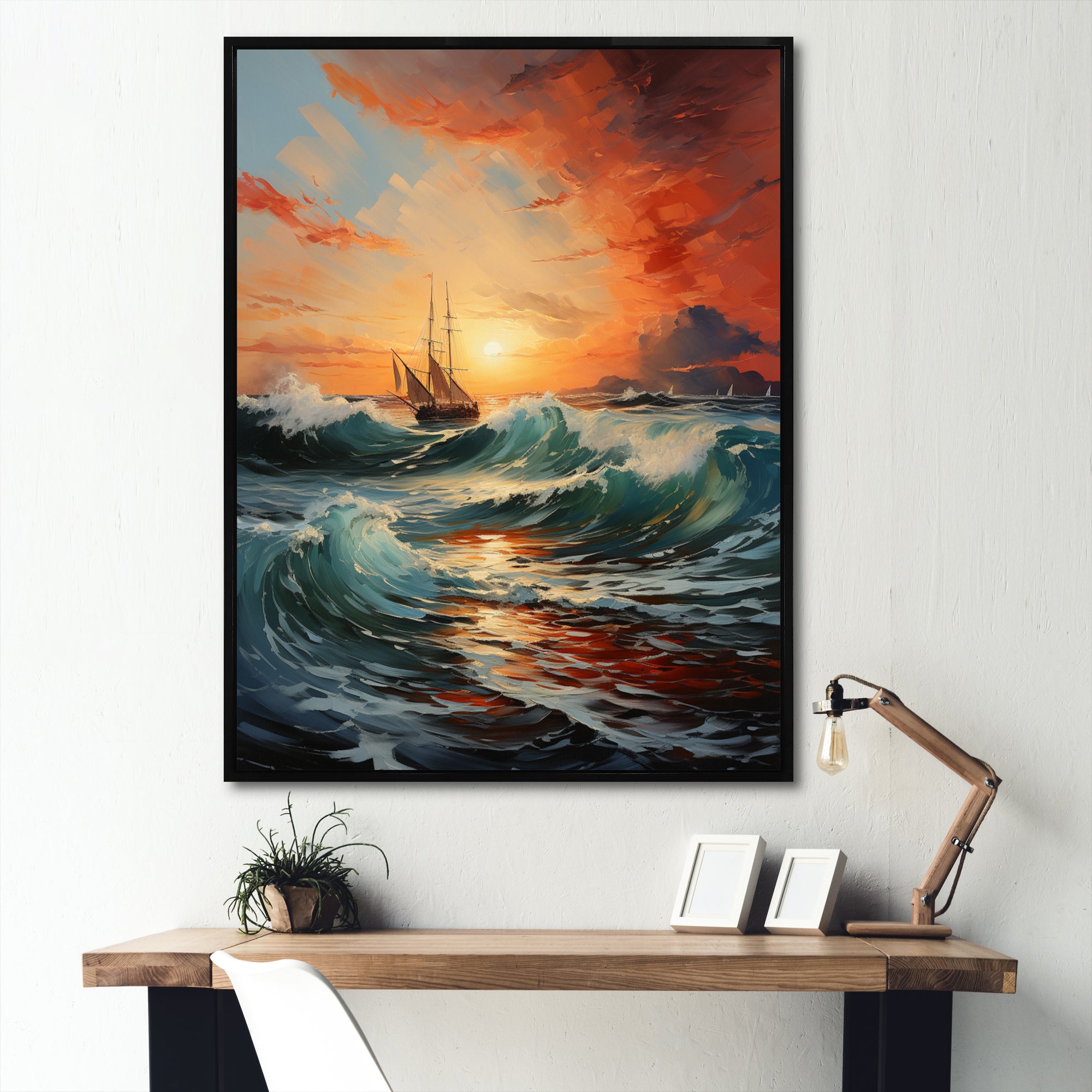 Boat Energetic Outburst - Boat Canvas Wall Art
