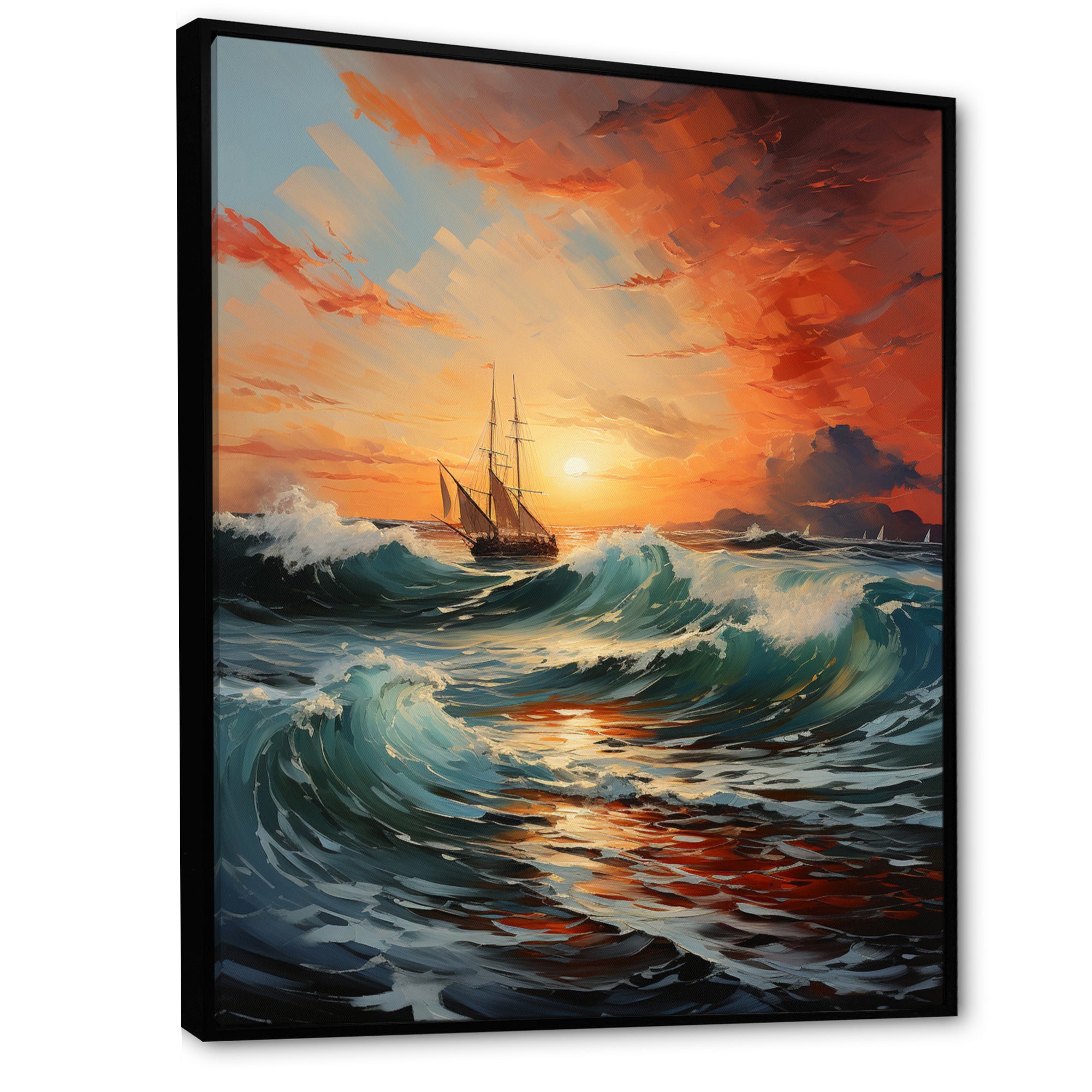 Boat Energetic Outburst - Boat Canvas Wall Art
