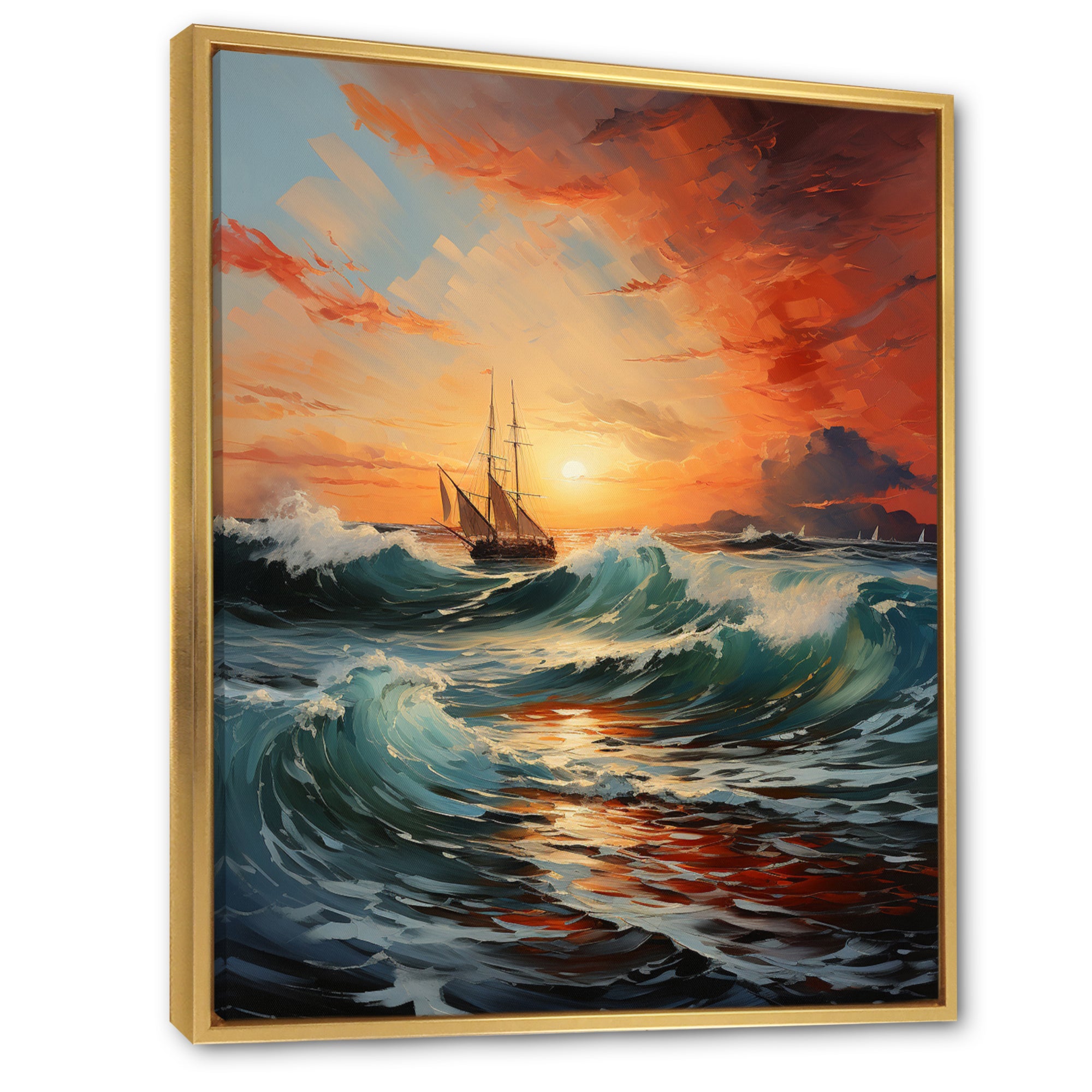 Boat Energetic Outburst - Boat Canvas Wall Art