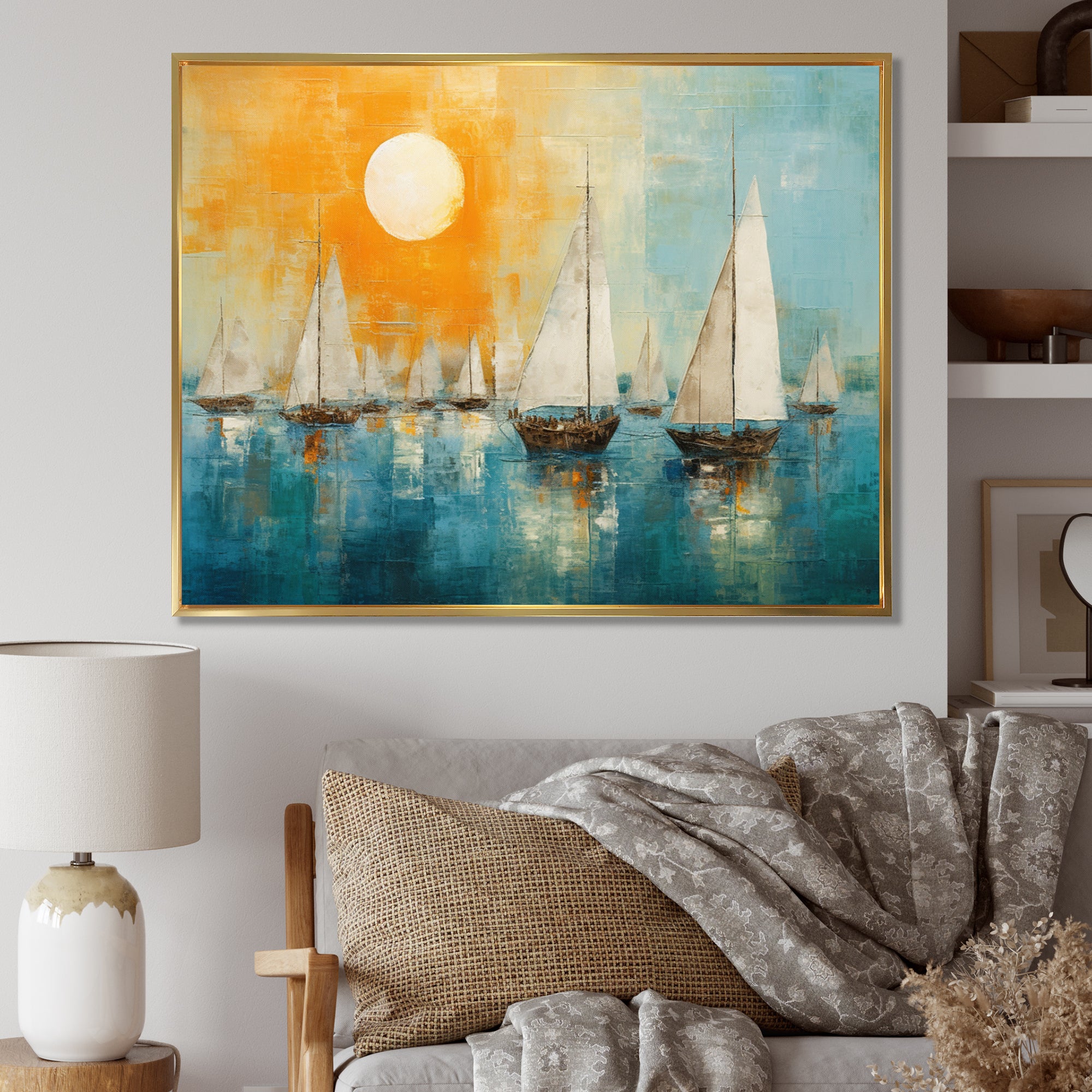 Boat Abstract Coastline I - Boat Canvas Wall Art