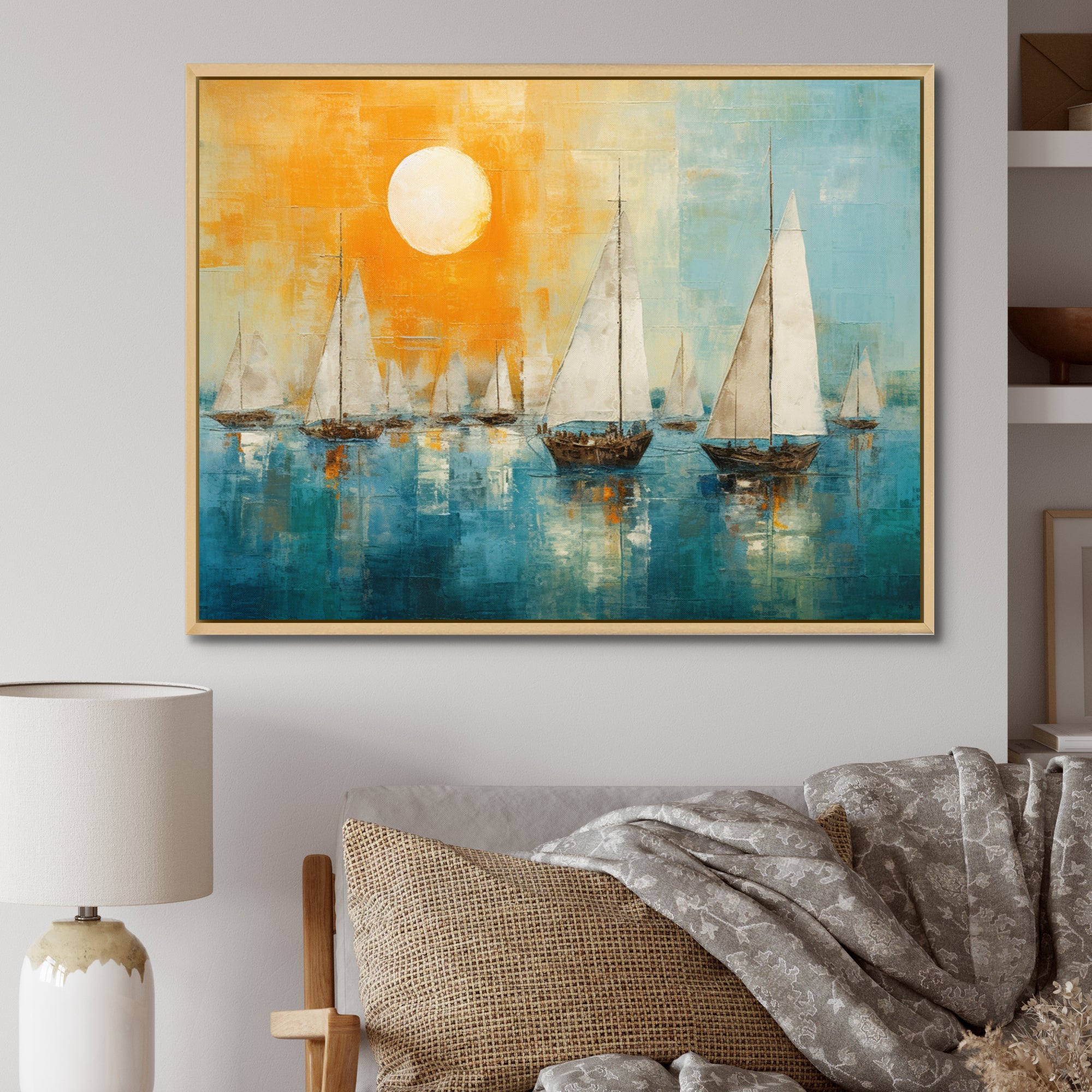Boat Abstract Coastline I - Boat Canvas Wall Art