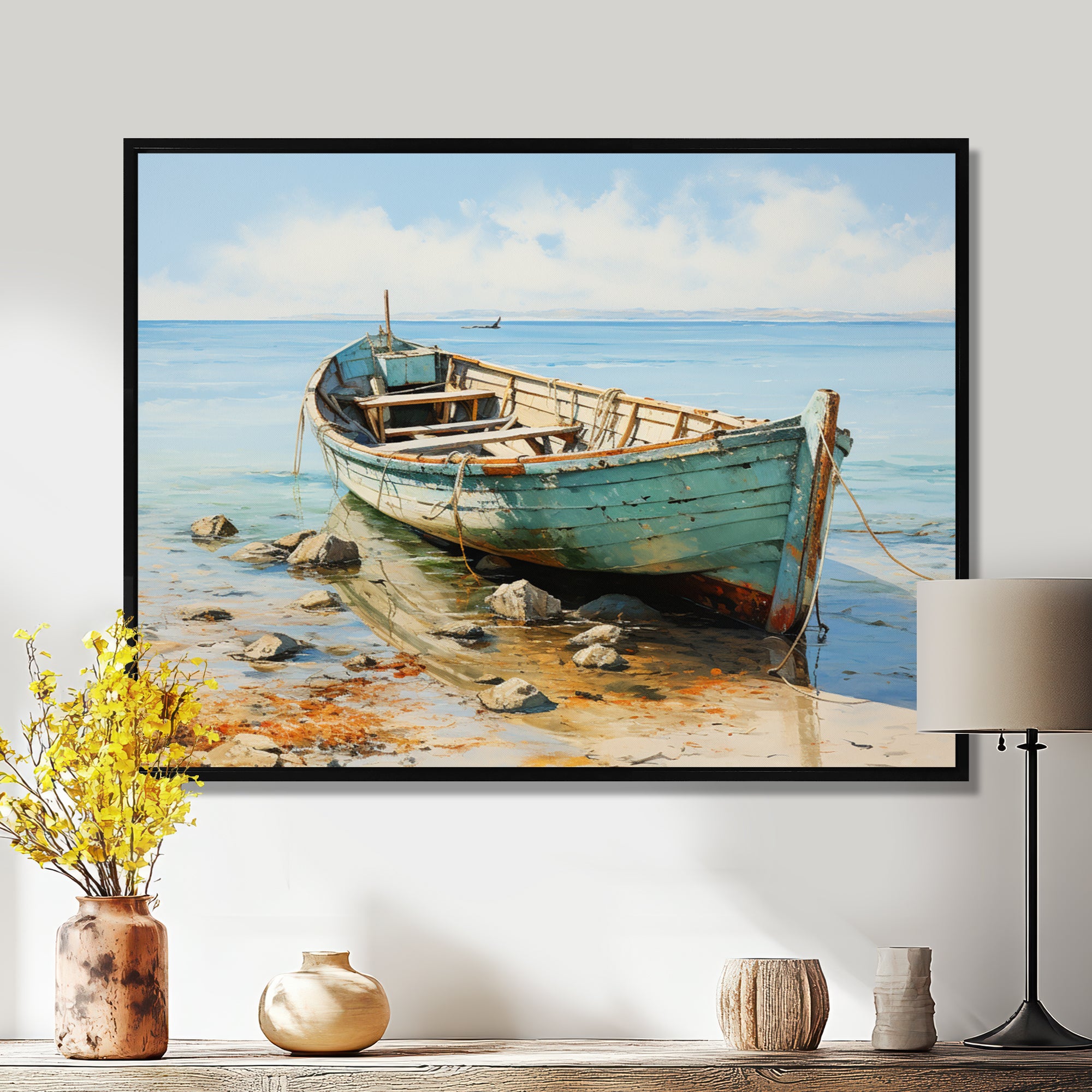 Boat Coastal Melodies - Boat Canvas Wall Art