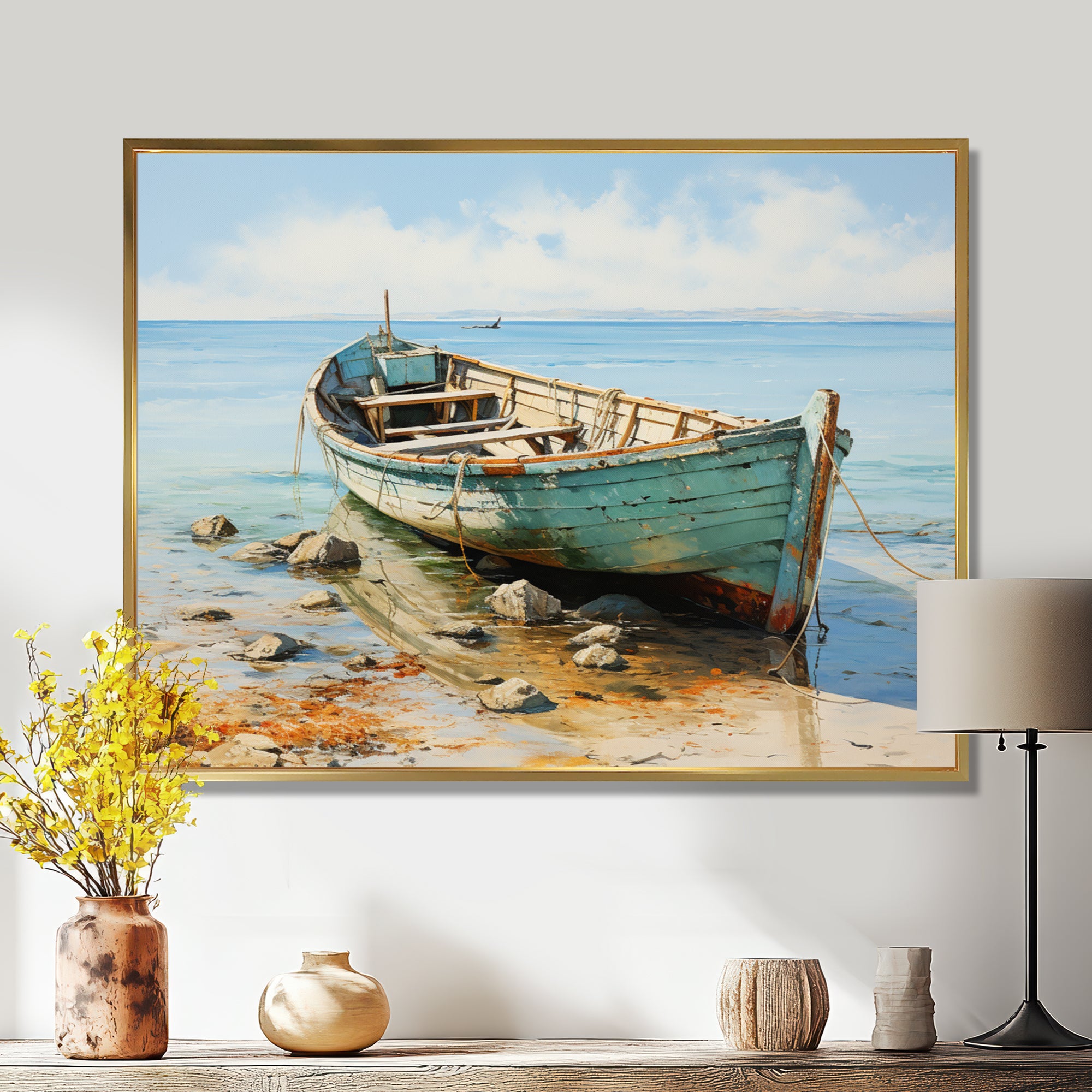 Boat Coastal Melodies - Boat Canvas Wall Art