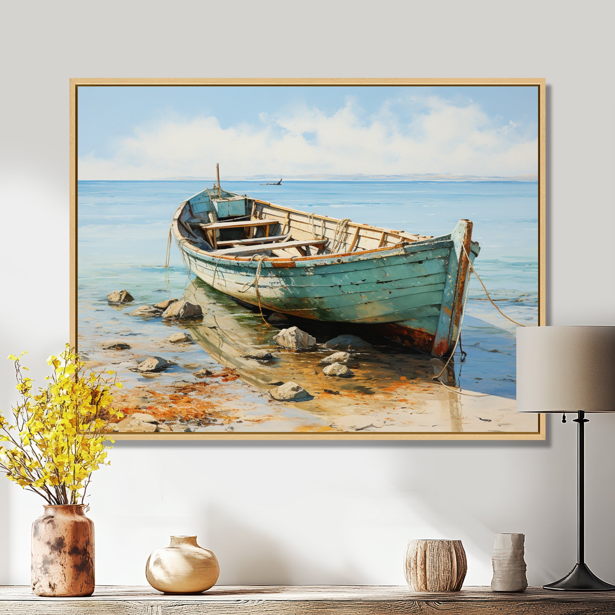 Boat Coastal Melodies - Boat Canvas Wall Art