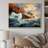 Fishing Boat Dreamy Storm - Boat Canvas Wall Art